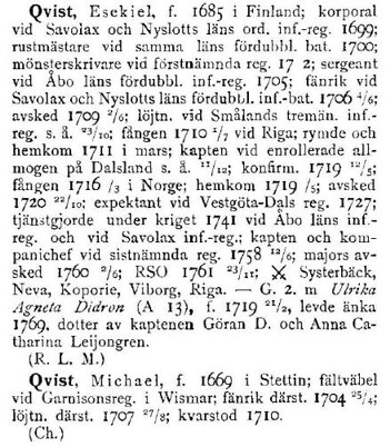 Majuri Esekiel Qvistin elämäkertatiedot